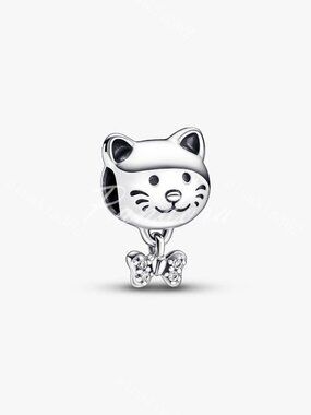 Pet Cat & Bow Charm